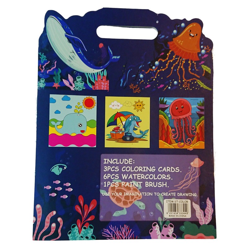 Sea Animals Coloring Cards (3 Cards)