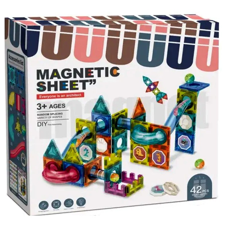 Magnetic Pipe Building Blocks 42 Pcs