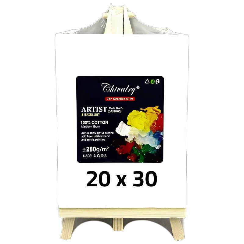 Canvas Board With Wood Stand 280 gsm 1 Pcs Size 20 x 30 cm