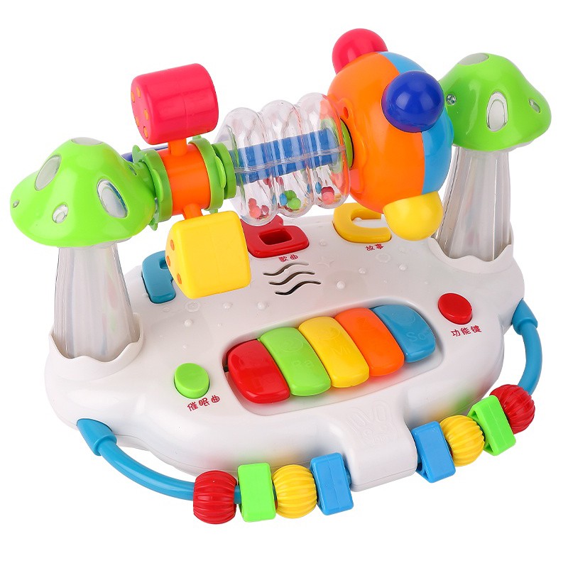 Baby Music World Music Keyboard Turntable Rattle Baby Early Learning Story Machine(3108)