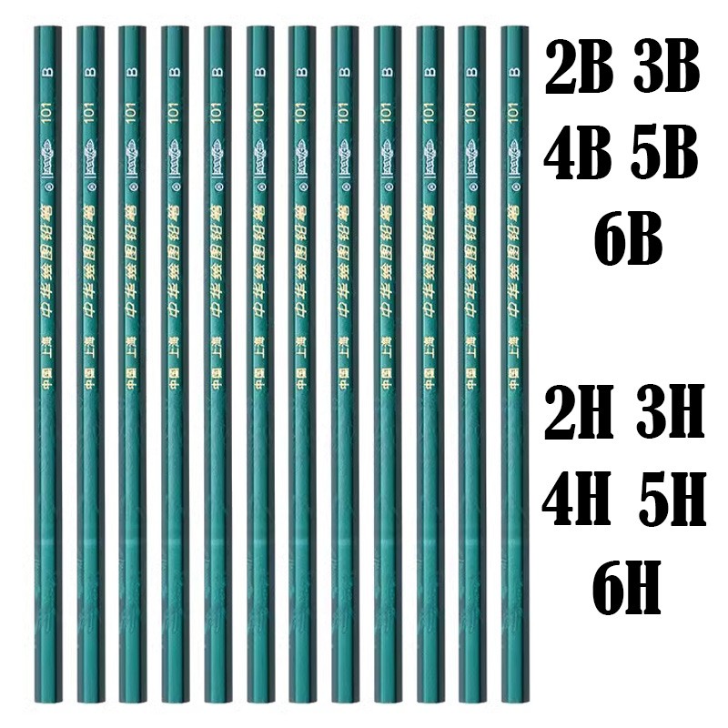 CHUNGHWA 101 High Quality Classic  Hexagonal Wooden Sketch Drawing Pencil 12 Pcs