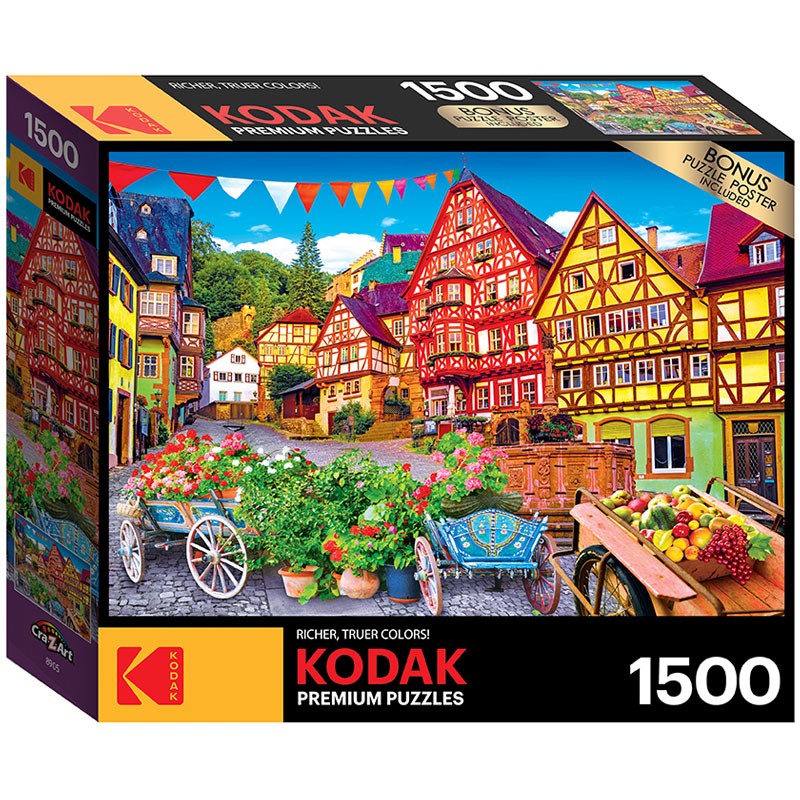 KODAK Premium Jigsaw Puzzles Colorful European Town 1500 Pcs
