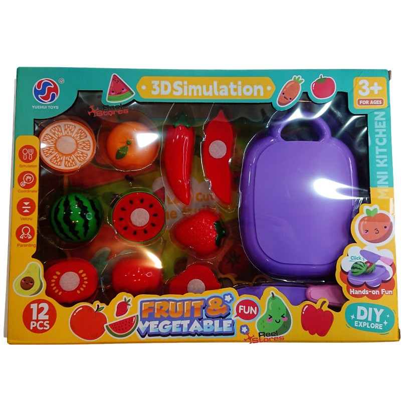 Mini Kitchen 3D Simulation Fruit & Vegetables 12 PCs  (2016-228)