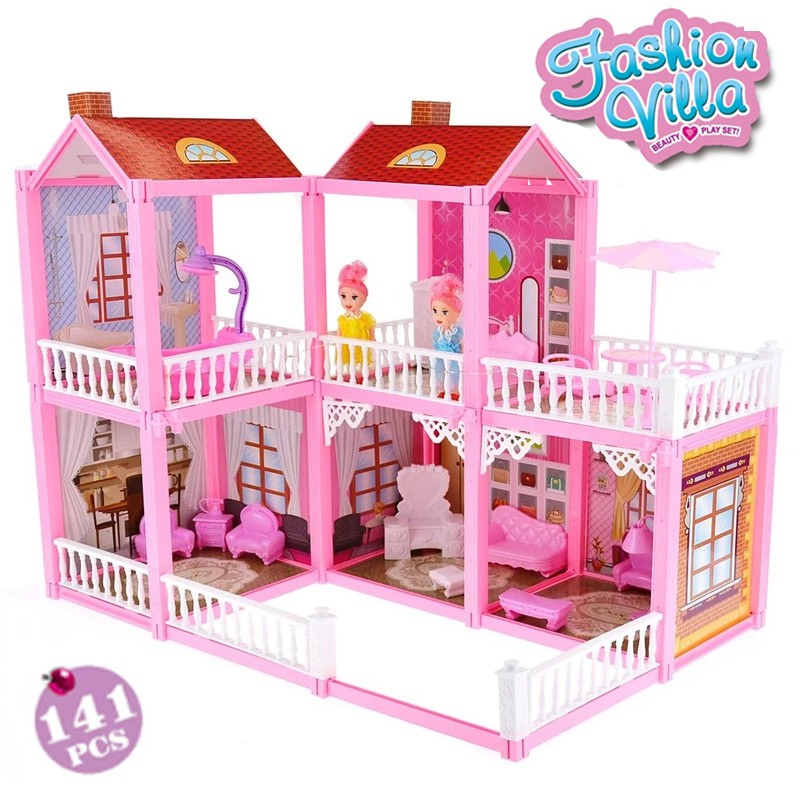 Fashion Villa Beauty Play Set -Dollhouse 141 Pcs (961)