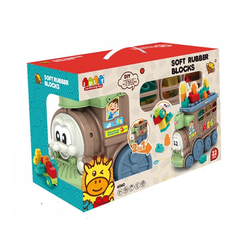 JDLT Soft Rubber Blocks Educational Train 22 Pieces (6060-1)