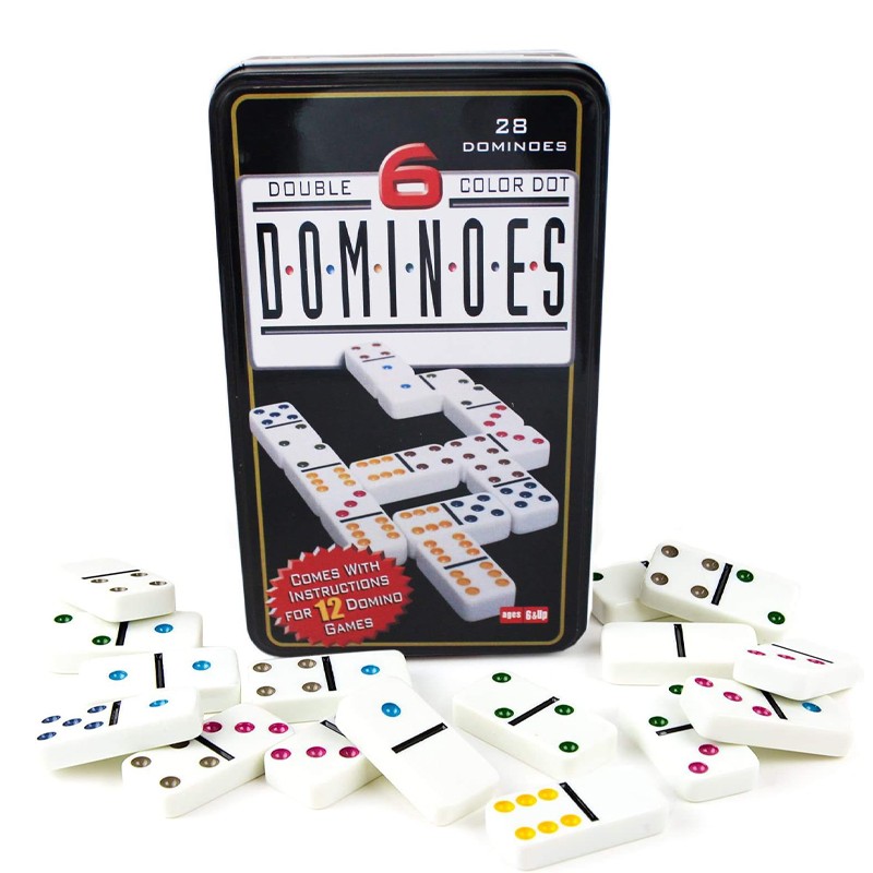Dominoes Double 6 Color Dot 28 Pcs