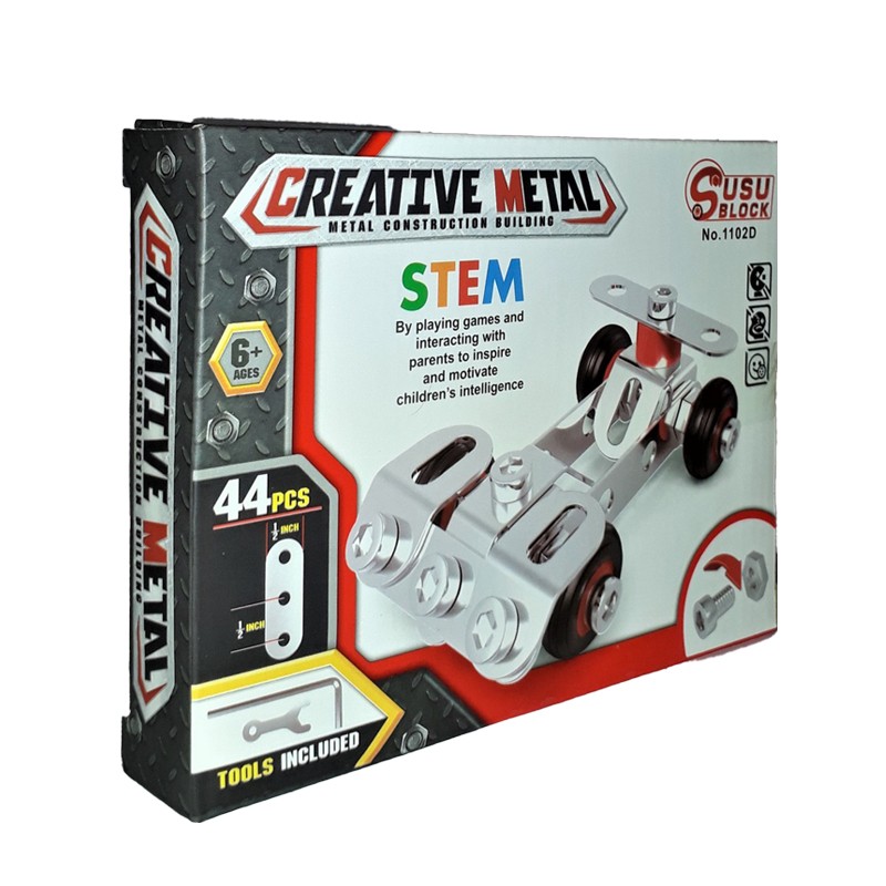 Susu Block Creative Metal Construction MEKANO Racing Car 44 Pcs (1102D)