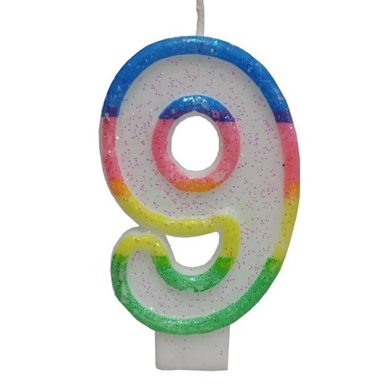 Birthday Candle  Number 9 For Cake Topper