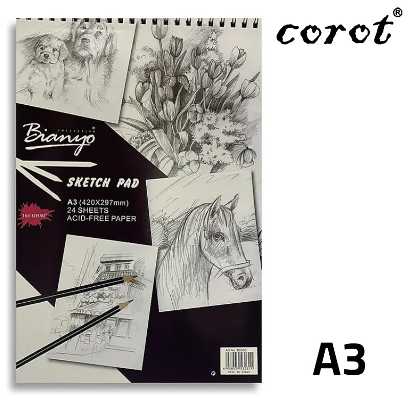 Corot Spiral Sketch PAd A3 24 Sheets 160 gsm (KLSMB0005)