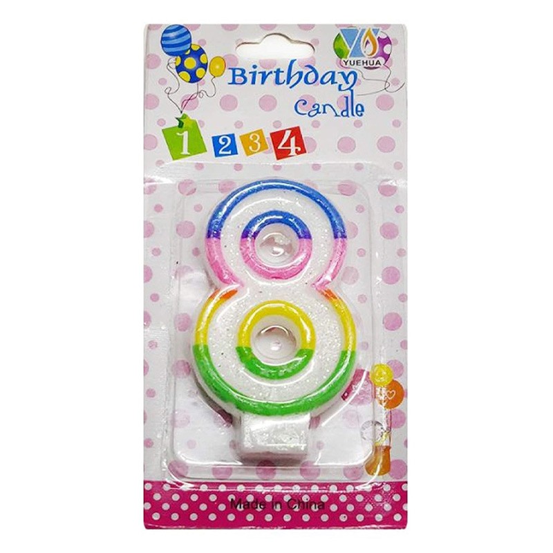 Birthday Candle  Number 8 For Cake Topper