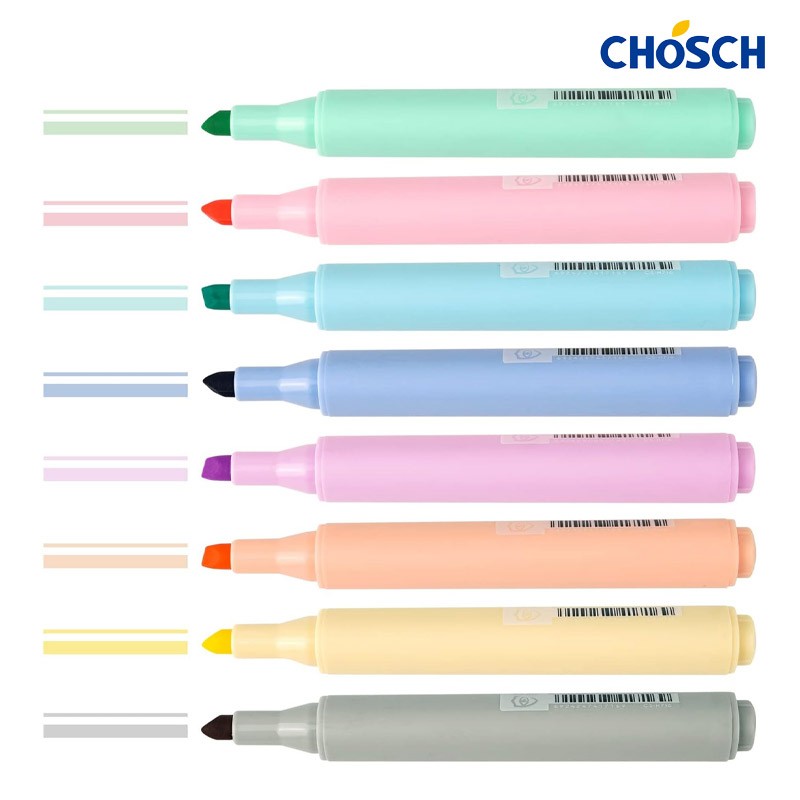 CHOSCH Mild Color Highlighter 8 Colors 1-4 mm tip  (CS-H716)