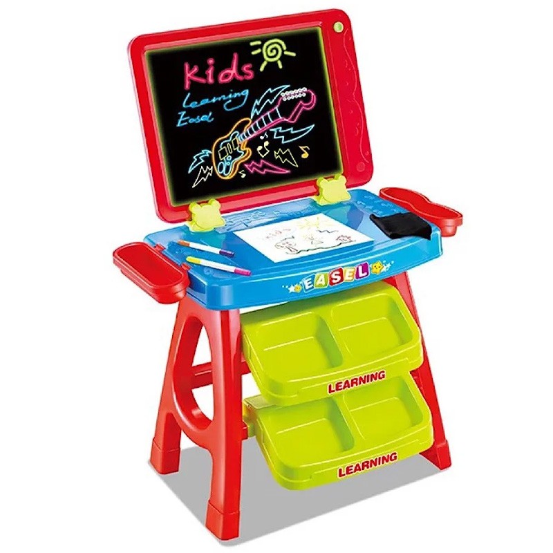 3 In 1 Lighting Board Fluorescent Drawing  & Writing Easel Stand (628-61)
