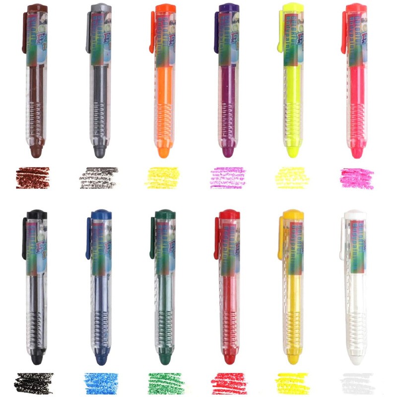 Mingda Freshen Colorful Crayon Body & Face Painting 12 Pcs (301B)