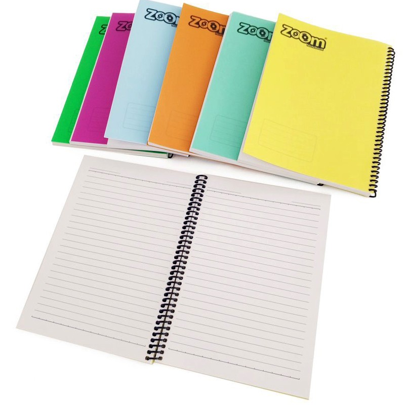 ZOOM Spiral Neon Plastic Cover Notebook 100 Sheets 60 grams (16.5 X 23 cm)