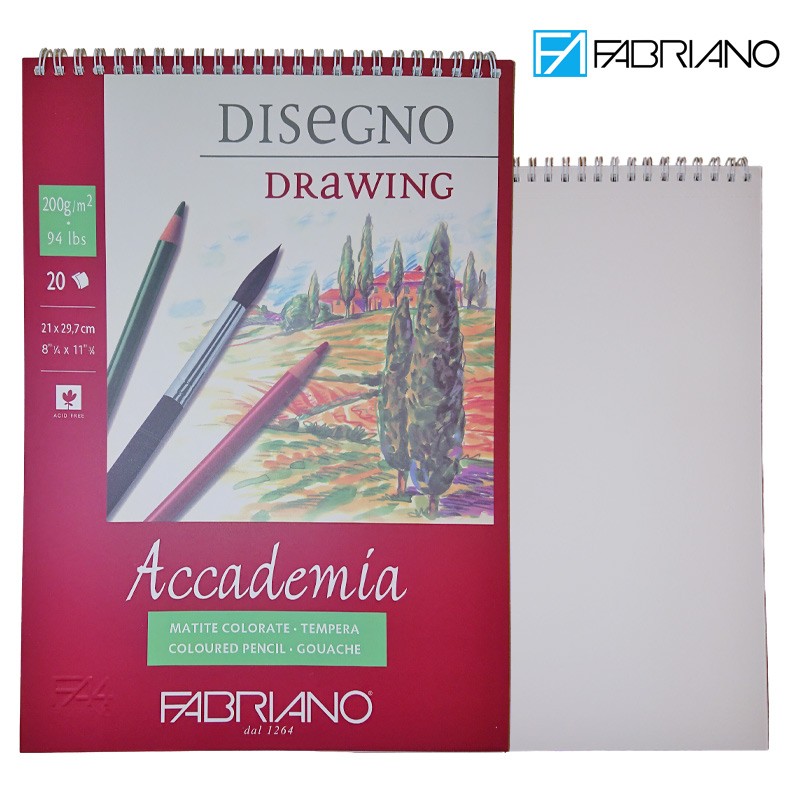 Fabriano Spiral Drawing Pad Academia A4 20 Sheets 200 gsm