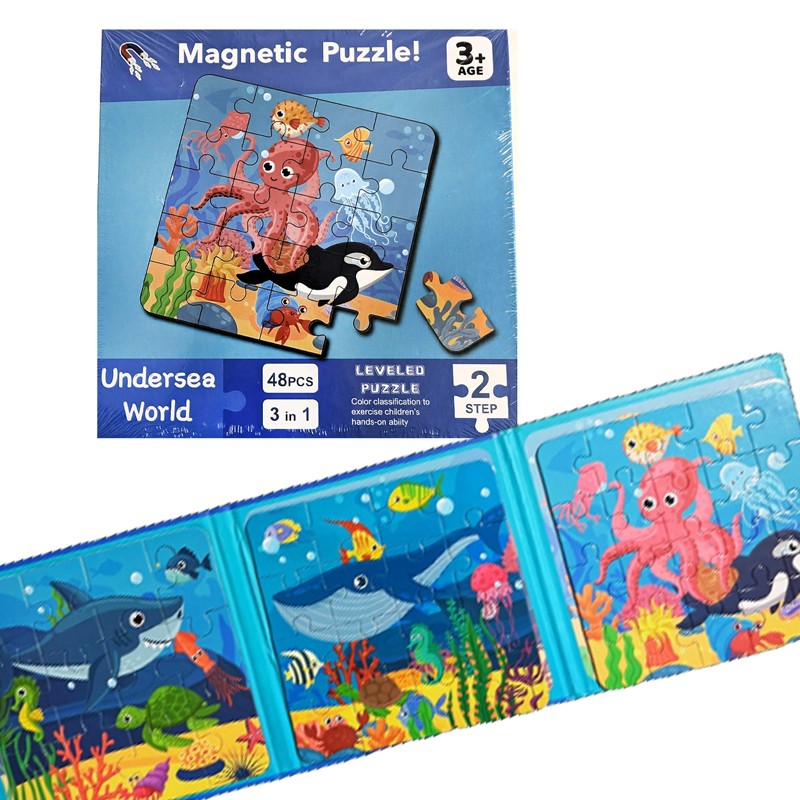 LEVELED Educational Magnetic Puzzles for Kids  48 Pcs Undersea World 3 In 1 (Step 2)(23032)