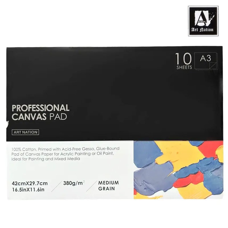 ART NATION Professional Canvas Pad A3 10 Sheets 380gsm (CAA338010)