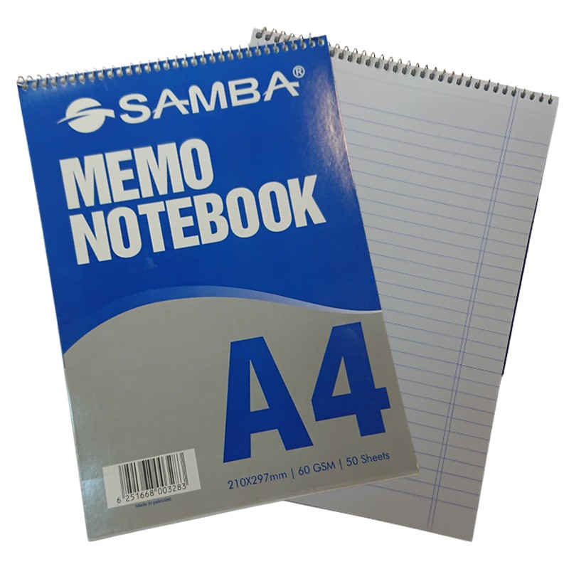SAMAB Spiral Memo Notebook A4 21 X 29.7 cm 60 Gsm 50 Sheets