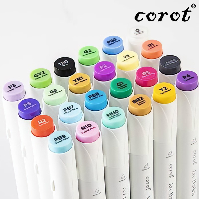 Corot Dual Tip Art  & drawing Markers Set of 24 Colors (KL8606-24B)