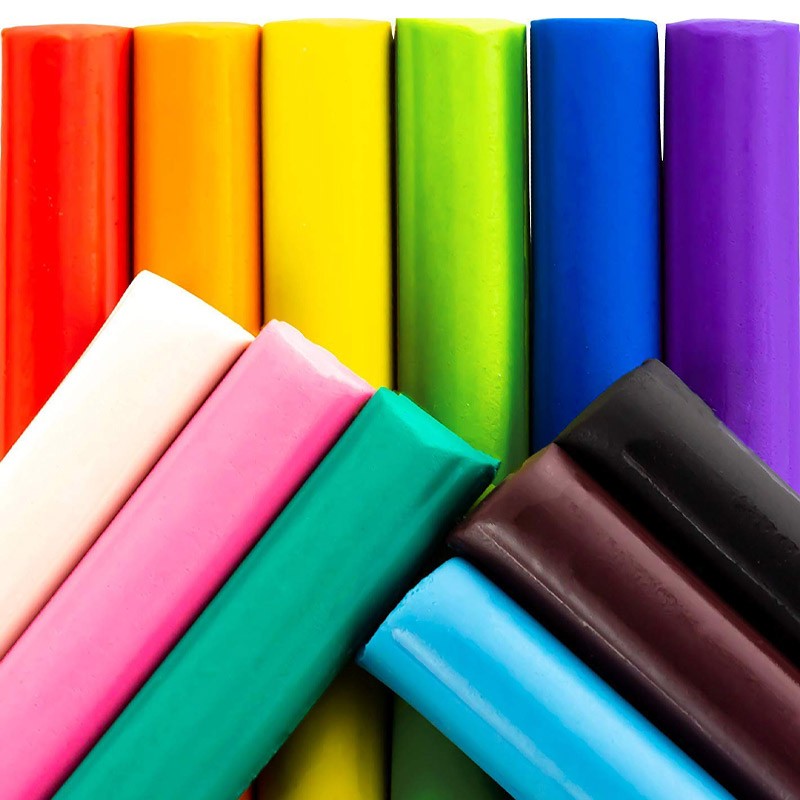 Modeling Clay With 4 Molds And 1 Roller- 12 Pieces , Multi Color (8028)