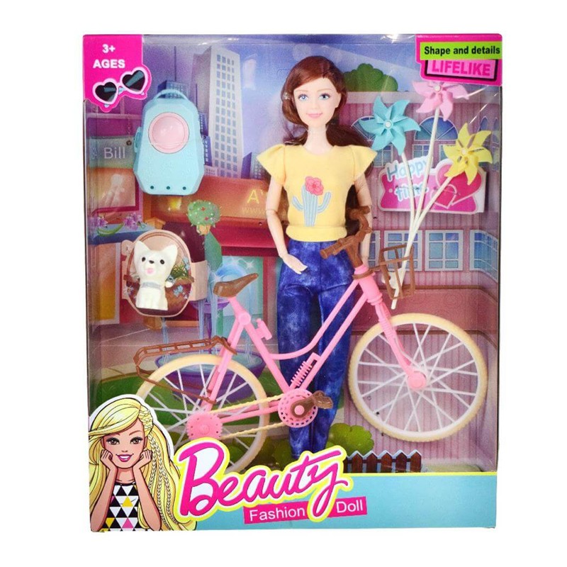 Beauty Fashion Doll With Bicycle  &  Pet (2968-2)