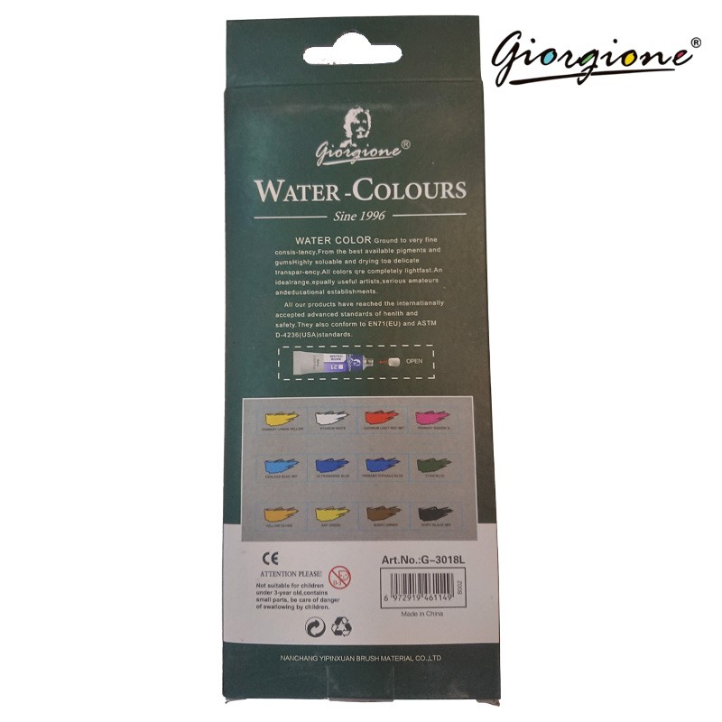 Giorgione Water Colours Tubes 6 ml 12 colors (G-3018L)