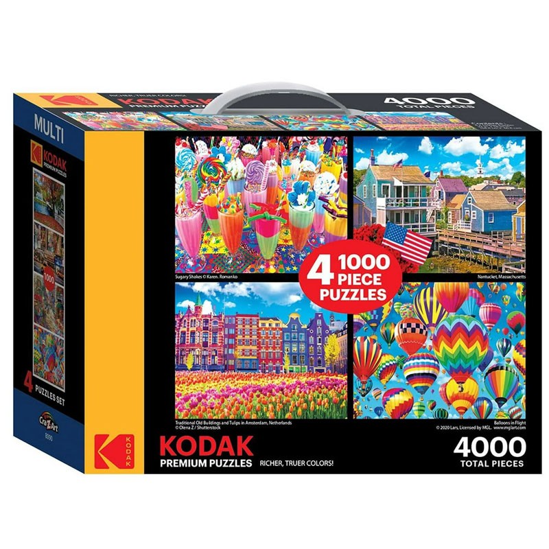 KODAK Premium Jigsaw Puzzles Pack Of 4 Pictures 4000 Pcs