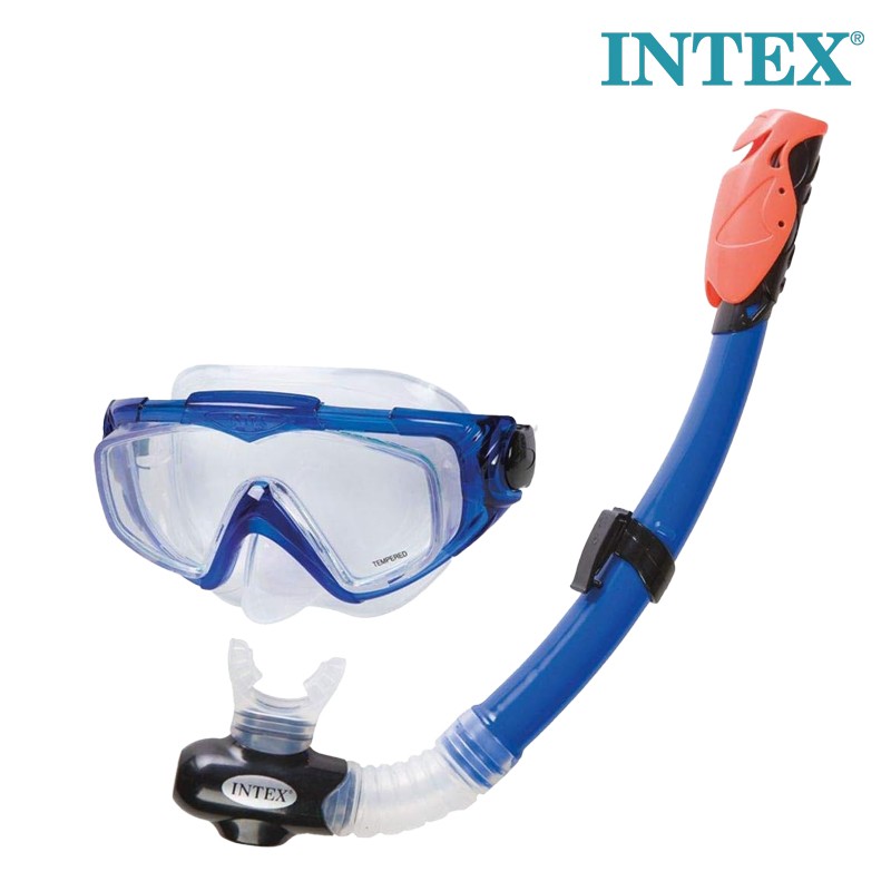 INTEX  Silicone Aqua Pro Snorkel Swim Set, Blue (55962)