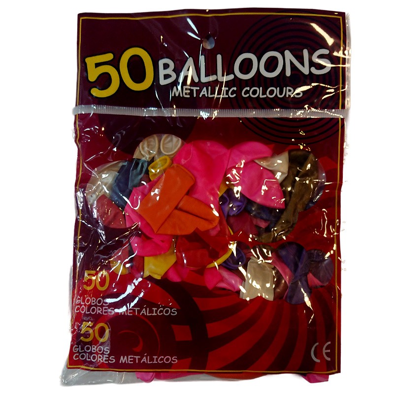 Pack Of 50 Multi-Colored Latex Balloons 50 Pcs 15 cm