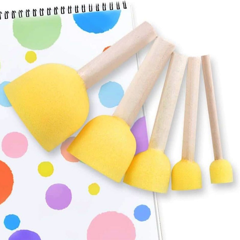 Keep Smiling Sponge Round Painting Brushes 5 Pcs Set (HM905-5)