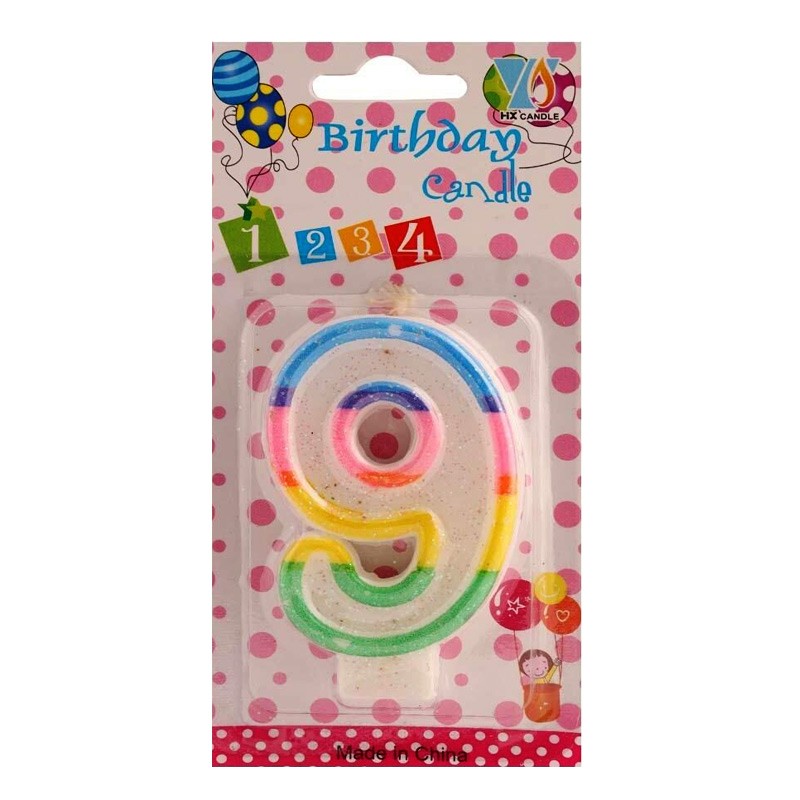 Birthday Candle  Number 9 For Cake Topper