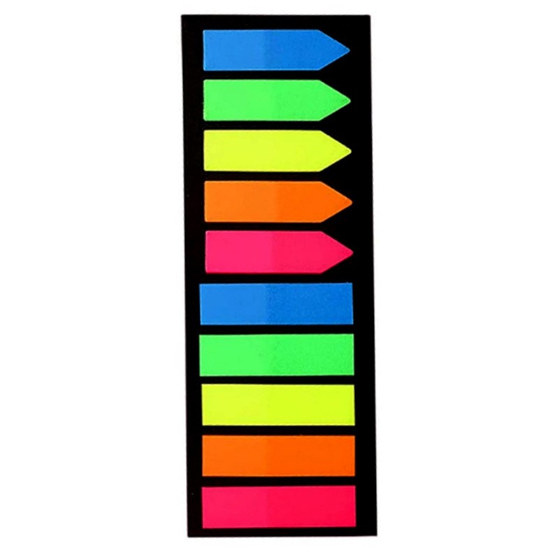 Transparent Sticky Note Strip Page Tabs Neon Color 1500 Sheets Multi-Colors