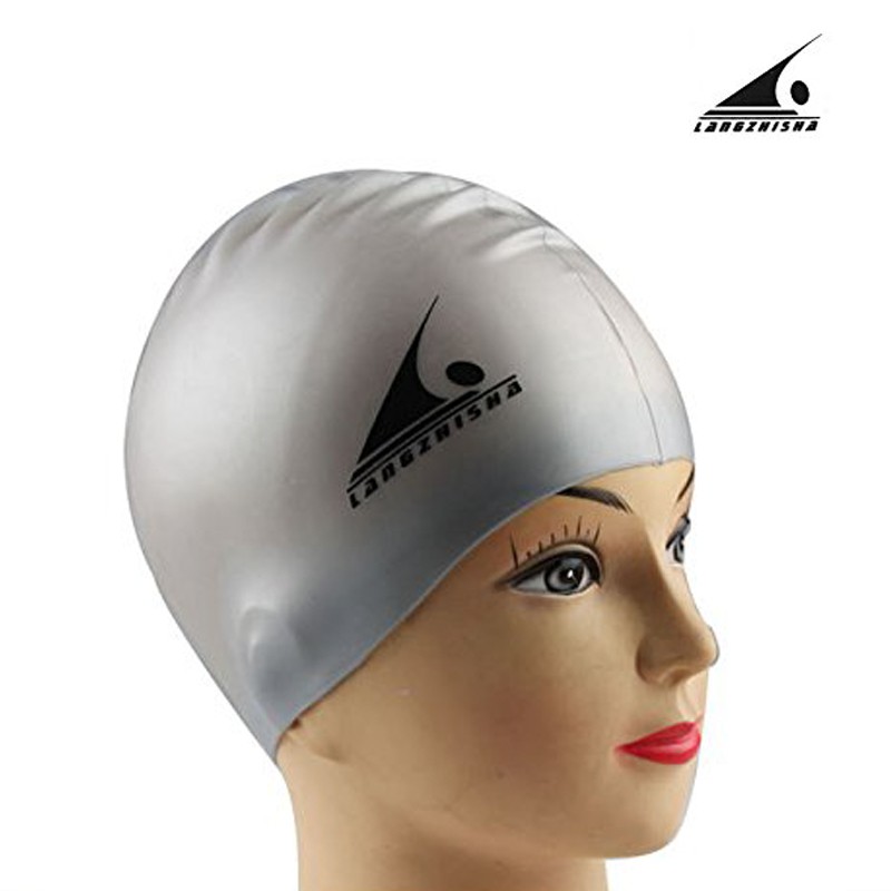 Langzhisha Unisex Silicone Swim Hair Protection Cap (Assorted Colors)