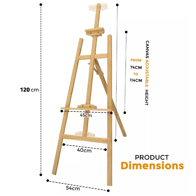 Artist Wooden Easel 3 Legs 120 cm (JX-120)