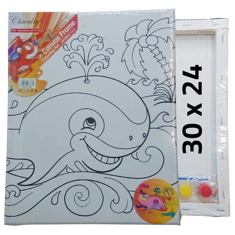 Canvas Board Painting For kids With Water Colors 280 gsm Size 30 x 24 cm