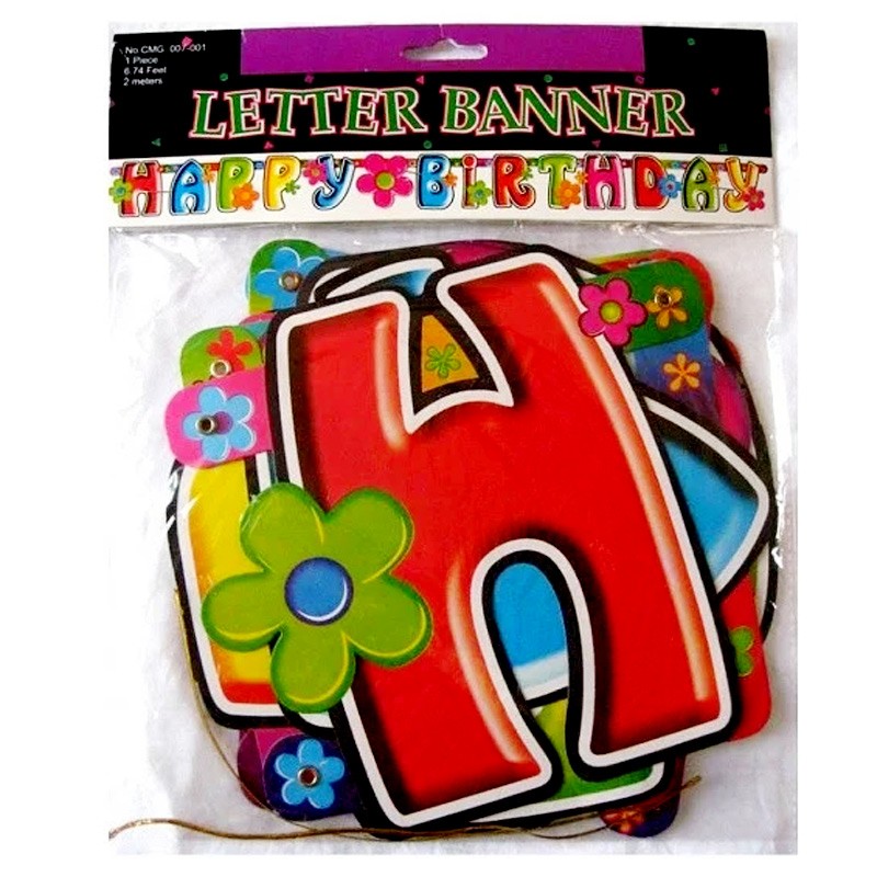 Birthday Banner Made Of Carton Length 3 meter.