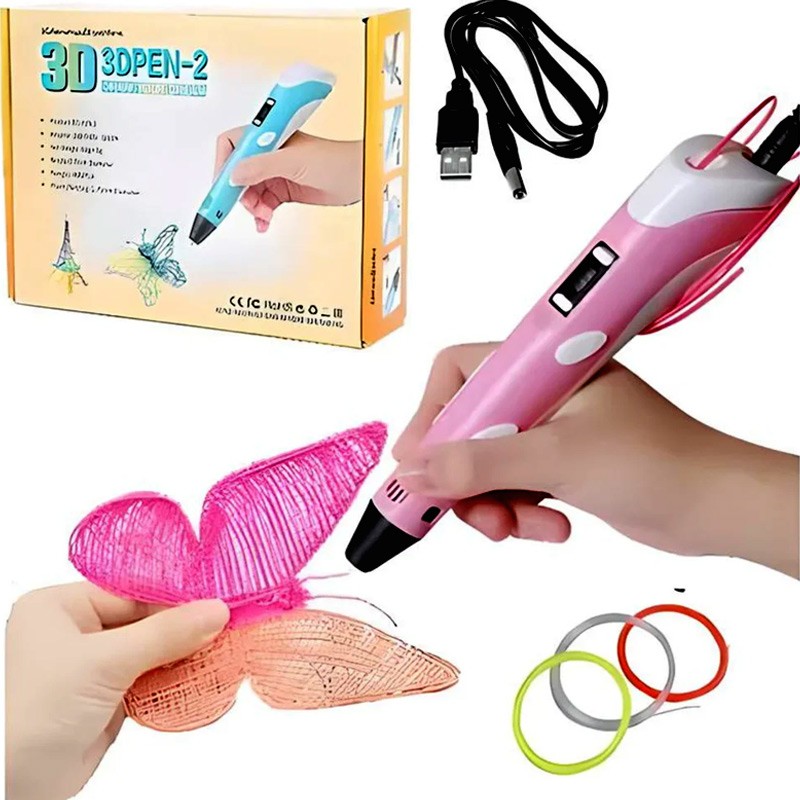 3D Pen-2 Professional 3D Printing Drawing Pen with 1 x 1.75mm ABSPLA Filament for Creative Modelling and Education (Pack of 1)