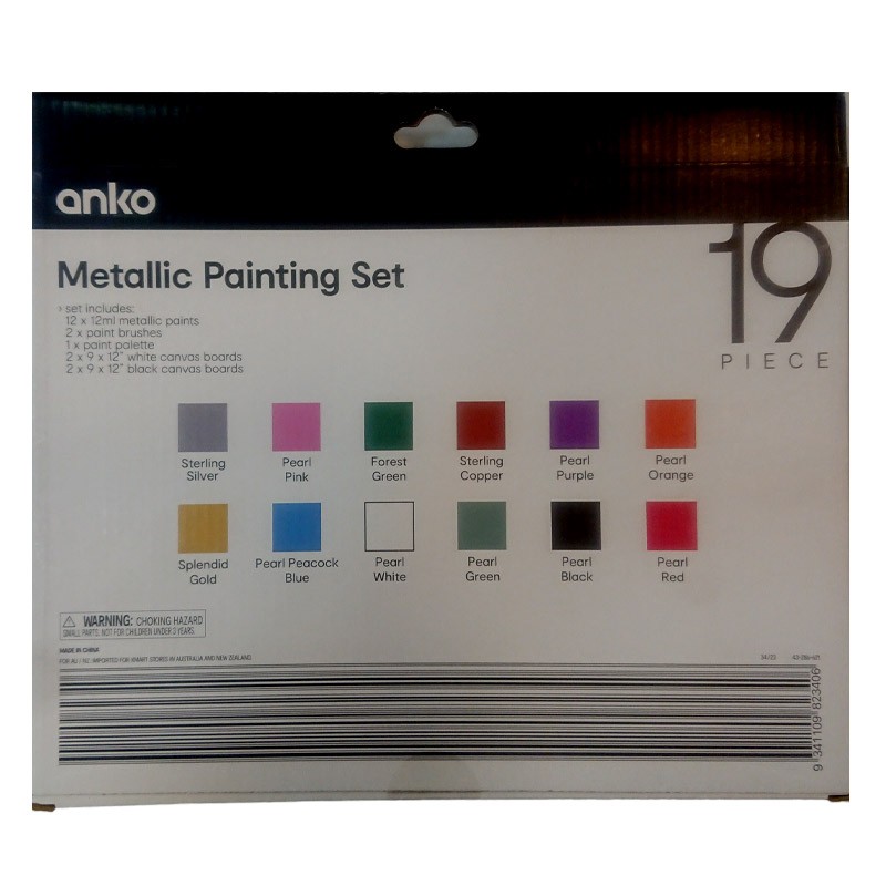 anko Metalic Acrylic Painting Set 19 Pcs