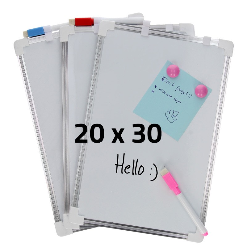 Magnetic Whiteboard Double side Aluminium Frame Size A4 1 Pcs (20 x 30 )