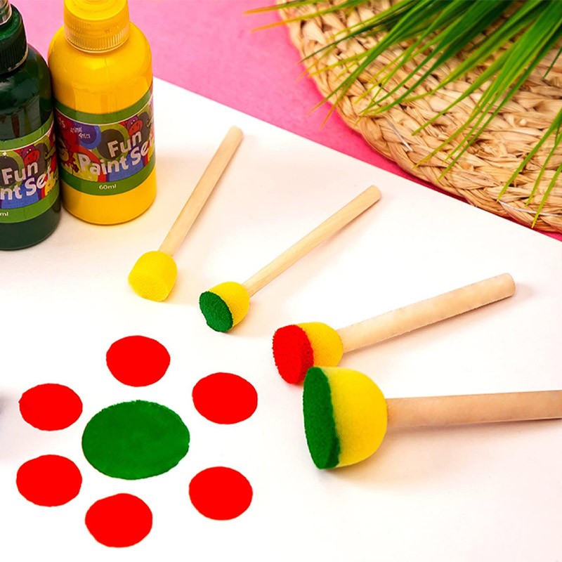 Keep Smiling Sponge Round Painting Brushes 5 Pcs Set (HM905-5)