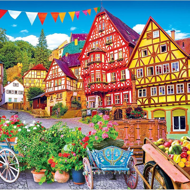 KODAK Premium Jigsaw Puzzles Colorful European Town 1500 Pcs