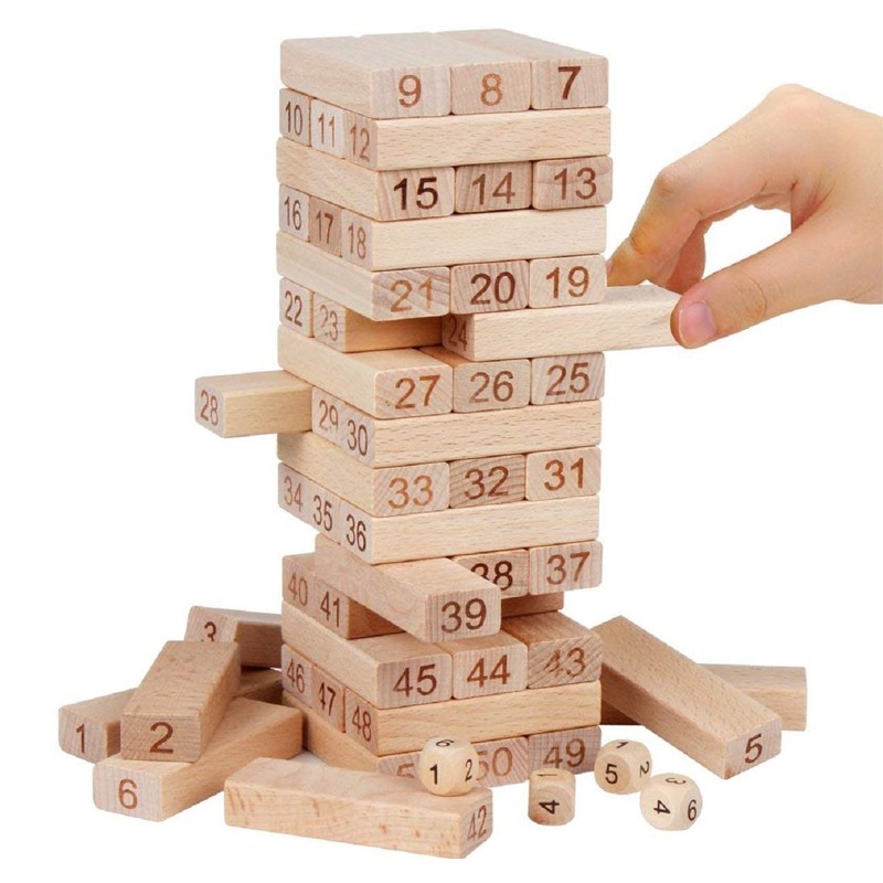 Wooden Puzzle Jenga Block 54 Pcs