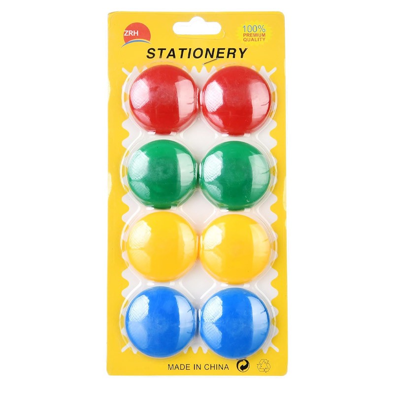 ZRH Magnet Buttons For White Board Multi-Colors 8 Pcs 4 cm (4008)