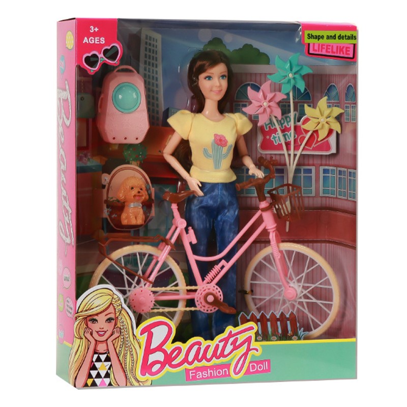 Beauty Fashion Doll With Bicycle  &  Pet (2968-2)