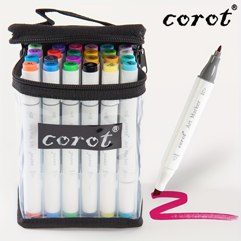 Corot Dual Tip Art  & drawing Markers Set of 24 Colors (KL8606-24B)