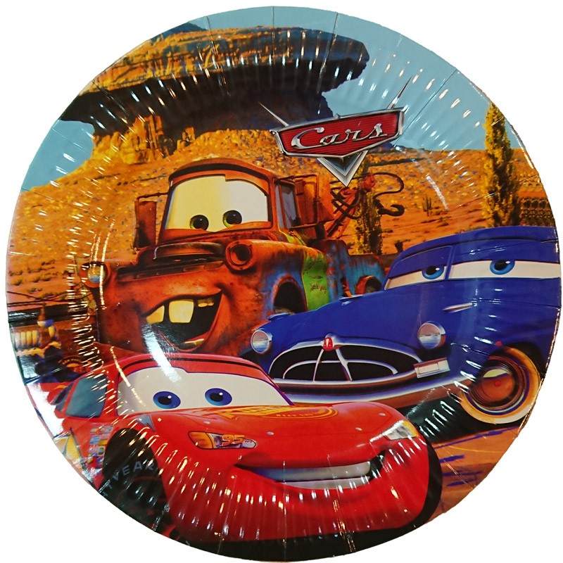 Birthday Plates Printed Lightning Mcqueen Character From The Movie Cars  10 Pcs
