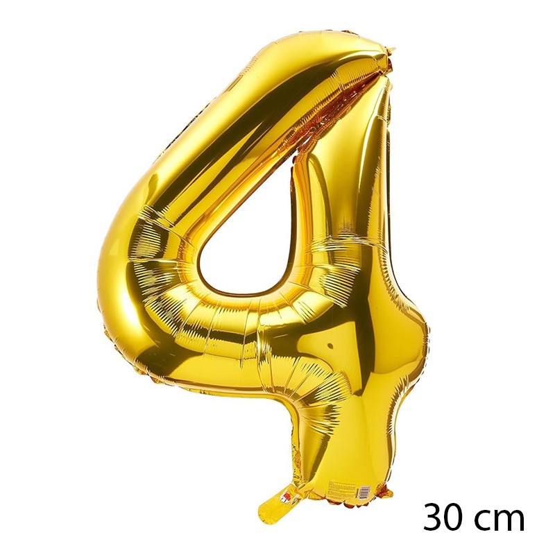 Gold Foil Balloon Number 4 (30 cm)