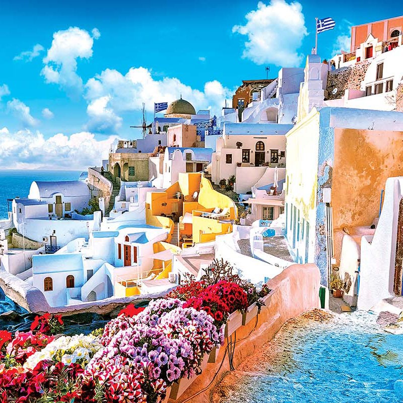 KODAK Premium Jigsaw Puzzles Oia Village Santorini Greece 1000 Pcs