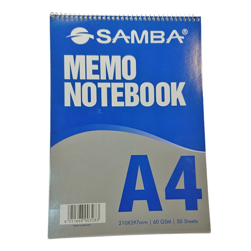 SAMAB Spiral Memo Notebook A4 21 X 29.7 cm 60 Gsm 50 Sheets