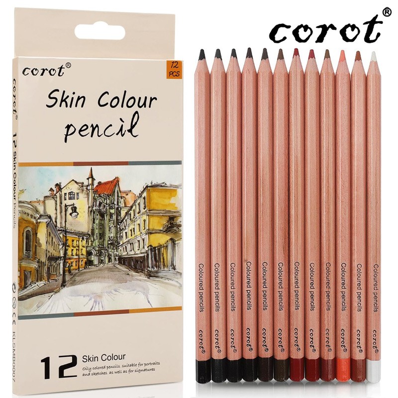 Corot Oily  Pastel Colour Skin Pencils 12 Colour (KLSMTB0007)